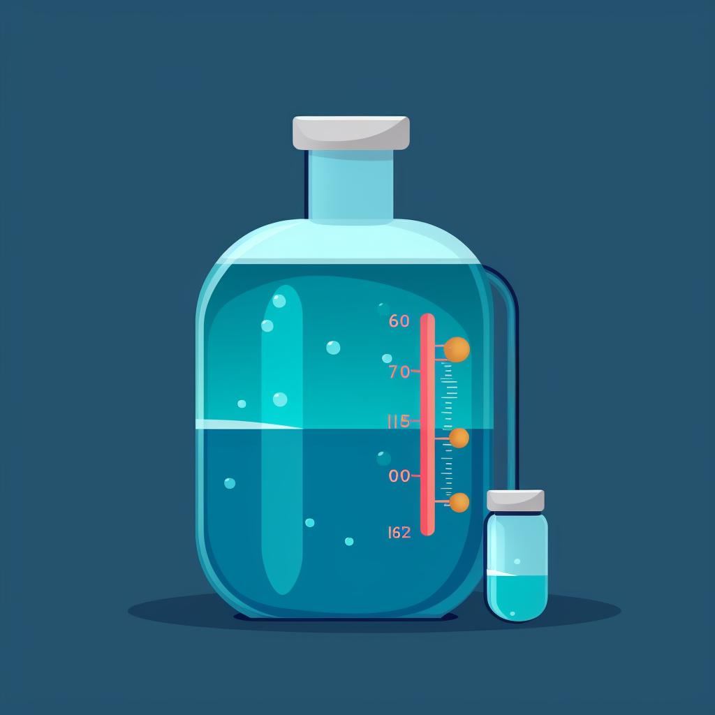 Thermometer showing matching temperatures of tank and new water